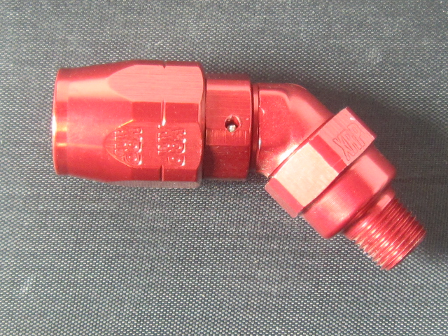 (image for) -6 45º Double Swivel Hose End to 1/4" Male NPT - Aluminum